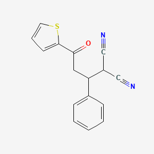 molecular formula C16H12N2OS B4892133 [3-oxo-1-phenyl-3-(2-thienyl)propyl]malononitrile 
