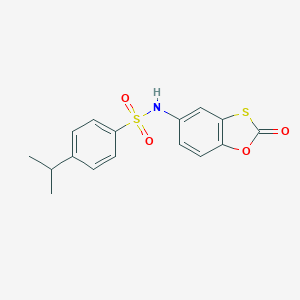 molecular formula C16H15NO4S2 B489214 N-(2-oxo-1,3-benzoxathiol-5-yl)-4-propan-2-ylbenzenesulfonamide CAS No. 518052-60-3