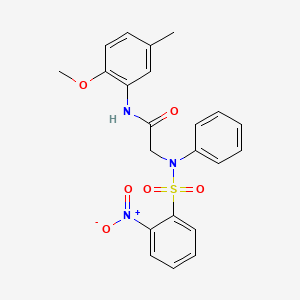 molecular formula C22H21N3O6S B4892146 N~1~-(2-methoxy-5-methylphenyl)-N~2~-[(2-nitrophenyl)sulfonyl]-N~2~-phenylglycinamide 