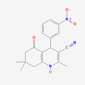 molecular formula C19H19N3O3 B4892154 2,7,7-trimethyl-4-(3-nitrophenyl)-5-oxo-1,4,5,6,7,8-hexahydro-3-quinolinecarbonitrile 