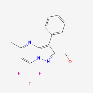 molecular formula C16H14F3N3O B4892181 2-(methoxymethyl)-5-methyl-3-phenyl-7-(trifluoromethyl)pyrazolo[1,5-a]pyrimidine 