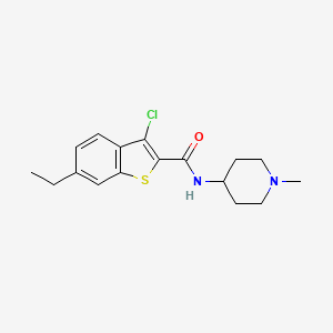molecular formula C17H21ClN2OS B4892194 3-chloro-6-ethyl-N-(1-methyl-4-piperidinyl)-1-benzothiophene-2-carboxamide 