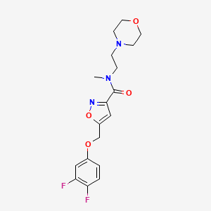 molecular formula C18H21F2N3O4 B4892199 5-[(3,4-difluorophenoxy)methyl]-N-methyl-N-[2-(4-morpholinyl)ethyl]-3-isoxazolecarboxamide 