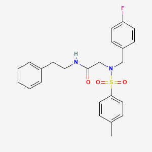 molecular formula C24H25FN2O3S B4892205 N~2~-(4-fluorobenzyl)-N~2~-[(4-methylphenyl)sulfonyl]-N~1~-(2-phenylethyl)glycinamide 