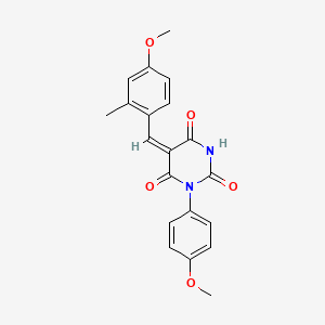molecular formula C20H18N2O5 B4892210 5-(4-methoxy-2-methylbenzylidene)-1-(4-methoxyphenyl)-2,4,6(1H,3H,5H)-pyrimidinetrione 