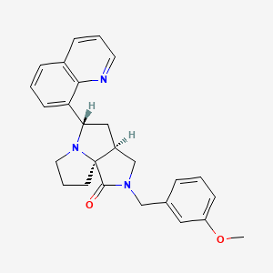 molecular formula C26H27N3O2 B4892218 (3aS*,5S*,9aS*)-2-(3-methoxybenzyl)-5-(8-quinolinyl)hexahydro-7H-pyrrolo[3,4-g]pyrrolizin-1(2H)-one 