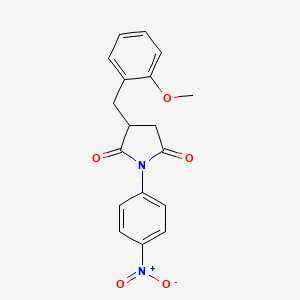 molecular formula C18H16N2O5 B4892228 3-(2-methoxybenzyl)-1-(4-nitrophenyl)-2,5-pyrrolidinedione 