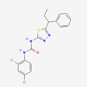 molecular formula C18H16Cl2N4OS B4892242 N-(2,4-dichlorophenyl)-N'-[5-(1-phenylpropyl)-1,3,4-thiadiazol-2-yl]urea 