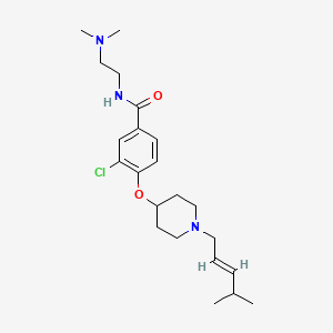 molecular formula C22H34ClN3O2 B4892246 3-chloro-N-[2-(dimethylamino)ethyl]-4-({1-[(2E)-4-methyl-2-penten-1-yl]-4-piperidinyl}oxy)benzamide 