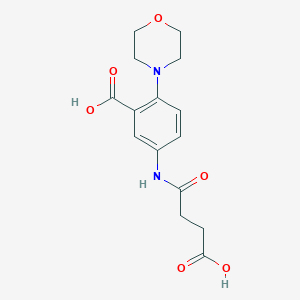 5-[(3-carboxypropanoyl)amino]-2-(4-morpholinyl)benzoic acid