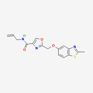 molecular formula C16H15N3O3S B4892273 N-allyl-2-{[(2-methyl-1,3-benzothiazol-5-yl)oxy]methyl}-1,3-oxazole-4-carboxamide 