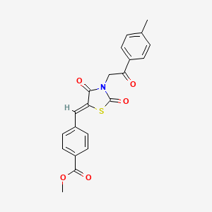 molecular formula C21H17NO5S B4892288 methyl 4-({3-[2-(4-methylphenyl)-2-oxoethyl]-2,4-dioxo-1,3-thiazolidin-5-ylidene}methyl)benzoate 