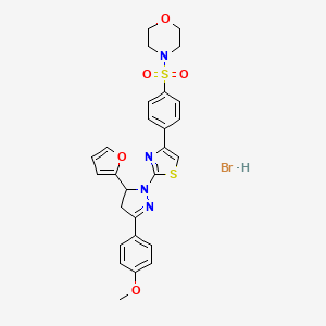 molecular formula C27H27BrN4O5S2 B4892317 4-[(4-{2-[5-(2-furyl)-3-(4-methoxyphenyl)-4,5-dihydro-1H-pyrazol-1-yl]-1,3-thiazol-4-yl}phenyl)sulfonyl]morpholine hydrobromide 