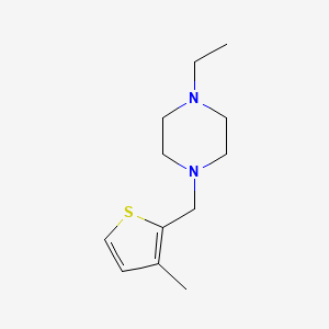 molecular formula C12H20N2S B4892332 1-ethyl-4-[(3-methyl-2-thienyl)methyl]piperazine 