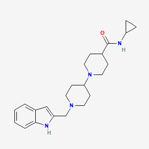 molecular formula C23H32N4O B4892341 N-cyclopropyl-1'-(1H-indol-2-ylmethyl)-1,4'-bipiperidine-4-carboxamide 