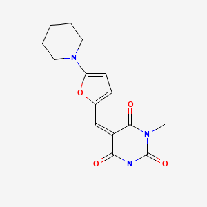 molecular formula C16H19N3O4 B4892353 1,3-dimethyl-5-{[5-(1-piperidinyl)-2-furyl]methylene}-2,4,6(1H,3H,5H)-pyrimidinetrione 