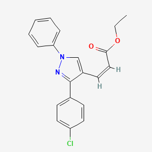 molecular formula C20H17ClN2O2 B4892357 ethyl 3-[3-(4-chlorophenyl)-1-phenyl-1H-pyrazol-4-yl]acrylate 
