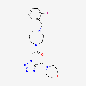 molecular formula C20H28FN7O2 B4892371 1-(2-fluorobenzyl)-4-{[5-(4-morpholinylmethyl)-1H-tetrazol-1-yl]acetyl}-1,4-diazepane 