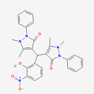 molecular formula C29H27N5O5 B4892378 4,4'-[(2-hydroxy-3-nitrophenyl)methylene]bis(1,5-dimethyl-2-phenyl-1,2-dihydro-3H-pyrazol-3-one) 