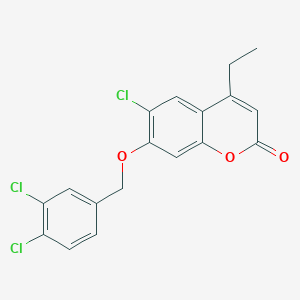 molecular formula C18H13Cl3O3 B4892416 6-chloro-7-[(3,4-dichlorobenzyl)oxy]-4-ethyl-2H-chromen-2-one 