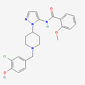 molecular formula C23H25ClN4O3 B4892418 N-{1-[1-(3-chloro-4-hydroxybenzyl)-4-piperidinyl]-1H-pyrazol-5-yl}-2-methoxybenzamide 