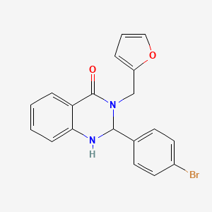 molecular formula C19H15BrN2O2 B4892433 2-(4-bromophenyl)-3-(2-furylmethyl)-2,3-dihydro-4(1H)-quinazolinone 