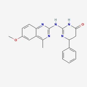 molecular formula C20H19N5O2 B4892437 2-[(6-methoxy-4-methyl-2-quinazolinyl)amino]-6-phenyl-5,6-dihydro-4(3H)-pyrimidinone 