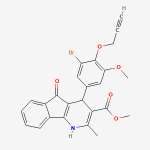 molecular formula C25H20BrNO5 B4892444 methyl 4-[3-bromo-5-methoxy-4-(2-propyn-1-yloxy)phenyl]-2-methyl-5-oxo-4,5-dihydro-1H-indeno[1,2-b]pyridine-3-carboxylate 