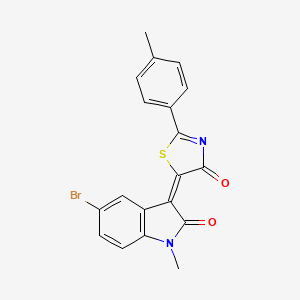 molecular formula C19H13BrN2O2S B4892446 5-bromo-1-methyl-3-[2-(4-methylphenyl)-4-oxo-1,3-thiazol-5(4H)-ylidene]-1,3-dihydro-2H-indol-2-one 