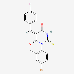 molecular formula C18H12BrFN2O2S B4892461 1-(4-bromo-2-methylphenyl)-5-(4-fluorobenzylidene)-2-thioxodihydro-4,6(1H,5H)-pyrimidinedione 