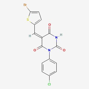 5-[(5-bromo-2-thienyl)methylene]-1-(4-chlorophenyl)-2,4,6(1H,3H,5H)-pyrimidinetrione