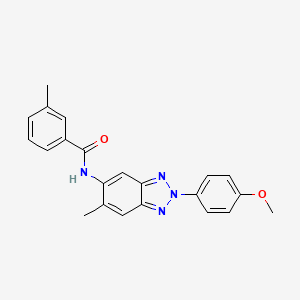 molecular formula C22H20N4O2 B4892468 N-[2-(4-methoxyphenyl)-6-methyl-2H-1,2,3-benzotriazol-5-yl]-3-methylbenzamide 