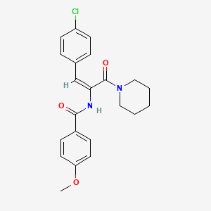 molecular formula C22H23ClN2O3 B4892496 N-[2-(4-chlorophenyl)-1-(1-piperidinylcarbonyl)vinyl]-4-methoxybenzamide 