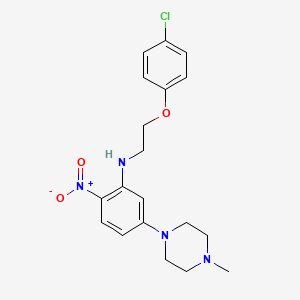 molecular formula C19H23ClN4O3 B4892498 N-[2-(4-chlorophenoxy)ethyl]-5-(4-methyl-1-piperazinyl)-2-nitroaniline 