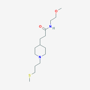 molecular formula C15H30N2O2S B4892504 N-(2-methoxyethyl)-3-{1-[3-(methylthio)propyl]-4-piperidinyl}propanamide 