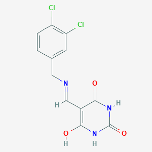 molecular formula C12H9Cl2N3O3 B4892508 5-{[(3,4-dichlorobenzyl)amino]methylene}-2,4,6(1H,3H,5H)-pyrimidinetrione 