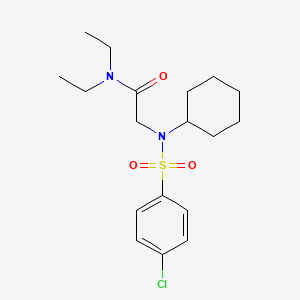 molecular formula C18H27ClN2O3S B4892516 N~2~-[(4-chlorophenyl)sulfonyl]-N~2~-cyclohexyl-N~1~,N~1~-diethylglycinamide 