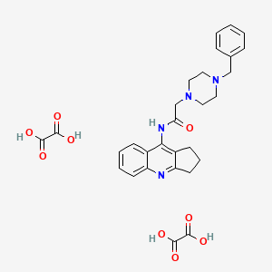 2-(4-benzyl-1-piperazinyl)-N-(2,3-dihydro-1H-cyclopenta[b]quinolin-9-yl)acetamide diethanedioate