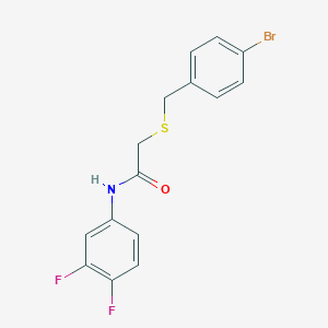 molecular formula C15H12BrF2NOS B4892538 2-[(4-bromobenzyl)thio]-N-(3,4-difluorophenyl)acetamide 
