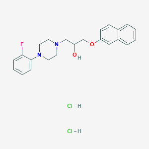 molecular formula C23H27Cl2FN2O2 B4892575 1-[4-(2-fluorophenyl)-1-piperazinyl]-3-(2-naphthyloxy)-2-propanol dihydrochloride 