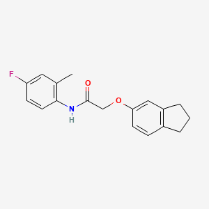 molecular formula C18H18FNO2 B4892605 2-(2,3-dihydro-1H-inden-5-yloxy)-N-(4-fluoro-2-methylphenyl)acetamide 
