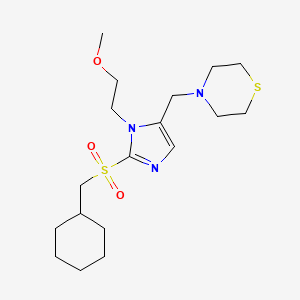 molecular formula C18H31N3O3S2 B4892622 4-{[2-[(cyclohexylmethyl)sulfonyl]-1-(2-methoxyethyl)-1H-imidazol-5-yl]methyl}thiomorpholine 