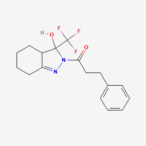 molecular formula C17H19F3N2O2 B4892642 2-(3-phenylpropanoyl)-3-(trifluoromethyl)-3,3a,4,5,6,7-hexahydro-2H-indazol-3-ol 