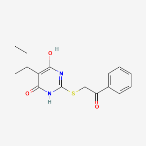 molecular formula C16H18N2O3S B4892650 5-sec-butyl-6-hydroxy-2-[(2-oxo-2-phenylethyl)thio]-4(3H)-pyrimidinone 