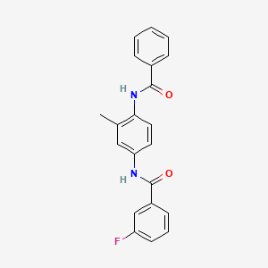 molecular formula C21H17FN2O2 B4892656 N-[4-(benzoylamino)-3-methylphenyl]-3-fluorobenzamide 