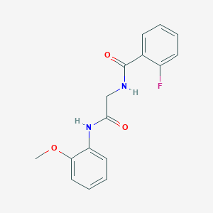 molecular formula C16H15FN2O3 B4892666 2-fluoro-N-{2-[(2-methoxyphenyl)amino]-2-oxoethyl}benzamide 