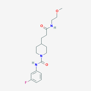 molecular formula C18H26FN3O3 B4892667 N-(3-fluorophenyl)-4-{3-[(2-methoxyethyl)amino]-3-oxopropyl}-1-piperidinecarboxamide 