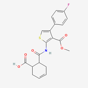 molecular formula C20H18FNO5S B4892680 6-({[4-(4-fluorophenyl)-3-(methoxycarbonyl)-2-thienyl]amino}carbonyl)-3-cyclohexene-1-carboxylic acid 