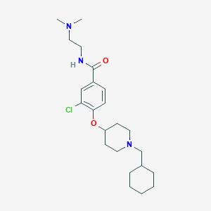molecular formula C23H36ClN3O2 B4892702 3-chloro-4-{[1-(cyclohexylmethyl)-4-piperidinyl]oxy}-N-[2-(dimethylamino)ethyl]benzamide 