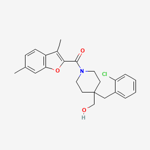 molecular formula C24H26ClNO3 B4892719 {4-(2-chlorobenzyl)-1-[(3,6-dimethyl-1-benzofuran-2-yl)carbonyl]-4-piperidinyl}methanol 